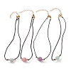 Faceted Natural Dyed Gemstone Pendant Necklaces NJEW-JN03230-1