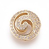 Brass Micro Pave Cubic Zirconia Beads ZIRC-F090-01G-1