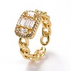 Brass Micro Pave Cubic Zirconia Rings KK-K258-39G-RS-1