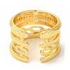 Chain Shape Brass Micro Pave Cubic Zirconia Open Cuff Rings RJEW-U008-14G-3