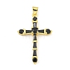 Cross Rack Plating Brass Cubic Zirconia Pendants KK-Z053-13G-02-1