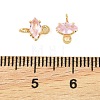 Brass Pave Cubic Zirconia Horse Eye Connector Charms KK-P347-03G-5