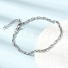 3MM 304 Stainless Steel Twisted Oval Link Chain Bracelets for Man and Women SA-CBAB767-17A-P-1