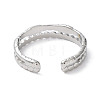 304 Stainless Steel Double Line Open Cuff Rings RJEW-D006-06P-3