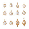 Spritewelry 24Pcs 6 Style ABS Plastic Imitation Pearl Wire Wrapped Pendants KK-SW0001-07-11