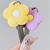 5 Colors Flower Silicone Key Cover Cap Keychains AJEW-DJ0005-51-5
