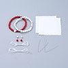 Feng Shui Natural Howlite & Synthetic Grass Coral Beaded Stretch Bracelets BJEW-JB05022-04-4