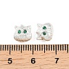 Brass Pave Cubic Zirconia Beads KK-A292-01S-3