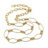 Brass Horse Eye Link Chain Necklaces NJEW-L013-15G-4