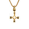 Vintage 304 Stainless Steel Viking Wolf Cross Hammer Pendant Necklaces for Men WG40DB5-02-3