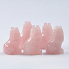 Natural Rose Quartz Carved Healing Wolf Figurines WOLF-PW0001-16B-1
