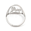 Non-Tarnish 304 Stainless Steel Horse Adjustable Ring for Women RJEW-M149-21P-2