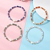 Natural Gemstone Beaded Stretch Bracelets BJEW-JB13396-1