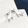 Non-Tarnish Wolf 304 Stainless Steel Stud Earrings for Women EJEW-Z017-13P-3