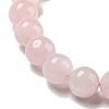 8.5mm Round Natural Rose Quartz Beaded Stretch Bracelets BJEW-C074-01L-4