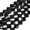 Natural Black Stone Beads Strands G-L239-18-1