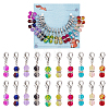 20Pcs 10 Colors Glass Round Bead Pendant Stitch Markers HJEW-NB00021-1