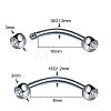 303 Stainless Steel Crystal Rhinestone Eyebrow Curved Barbell Rings WGF7452-08-1