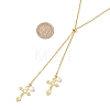 Natural Colorful Tourmaline Dice Beaded Lariat Necklaces NJEW-JN05912-3