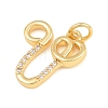 Brass Micro Pave Clear Cubic Zirconia Pendants CU-CBA7939-01V-G-2