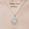 201 Stainless Steel Sun Pendant Necklace NJEW-OY002-11-3