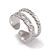 Non-Tarnish 304 Stainless Steel Cuff Rings RJEW-G285-82P-1