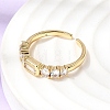 Brass with Cubic Zirconia Cuff Rings for Women RJEW-B160-07A-G-3