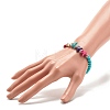 Synthetic Turquoise(Dyed) Starfish Stretch Bracelet BJEW-JB07702-03-3