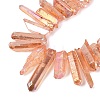 Spray Painted Electroplate Natural Quartz Crystal Points Beads Strands G-Q610-02H-3
