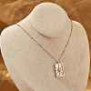 Brass Cubic Zirconia Pendant Necklaces NJEW-H051-01G-02-1