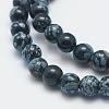 Natural Snowflake Obsidian Beads Strands G-K287-03-8mm-3