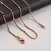 Brass Curb Chains Necklaces for Women NJEW-D302-18RG-2