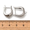 Rack Plating Brass Micro Pave Cubic Zirconia Hoop Earring Findings EJEW-H143-07P-3