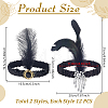 24Pcs 2 Styles Feathers with Satin Fabric with Plastic Headbands AJEW-GA0010-38-2