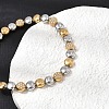 Duo Tone 304 Stainless Steel Micro Pave Clear Cubic Zirconia Beaded Bracelets SA-CBAB122-02A-2