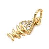 Rack Plating Brass Micro Pave Cubic Zirconia Charms KK-P279-08G-2