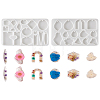 2Pcs 2 Style DIY Geometrical/Irregular Shape Pendants Silicone Molds DIY-TA0004-58-20