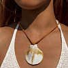 Bohemian Style Ocean Theme Resin Pendant Polycotton Cord Necklaces for Women FS-WGA38F9-04-1