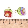 Baking Paint Glass Pendants PALLOY-JF05210-4