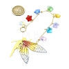 Brass & Transparent Epoxy Resin Fairy Pendant Decoration HJEW-JM02635-02-3