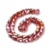 Electroplated Glass Beads Strands GLAA-G092-A-07-3