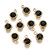 PVD Vacuum Plating 201 Stainless Steel Rhinestone Charms X-STAS-S068-02G-2