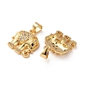 Brass Micro Pave Black Cubic Zirconia Charms CU-H002-06A-G-3