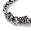 304 Stainless Steel Wheat Chain Leopard Magnetic Bracelets for Men BJEW-C072-02AS-2