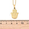 Hamsa Hand 304 Stainless Steel Pendant Necklaces NJEW-H059-01G-5