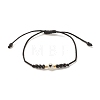 2Pcs Flat Round with Heart Acrylic Braided Bead Bracelets Set with Glass Seed BJEW-JB08034-01-5