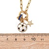 Sports 304 Stainless Steel Crystal & Capri Blue Enamel Star Ball Pendant Necklaces for Women NJEW-A072-01B-G-3