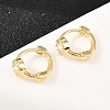 Flower Brass Micro Pave Clear Cubic Zirconia Hoop Earrings EJEW-D348-16G-4