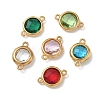 304 Stainless Steel Rhinestone Connector Charms STAS-P453-08G-M-1