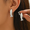 304 Stainless Steel Stud Earrings for Women EJEW-F410-01P-1